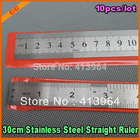 10pcs /lot Stainless Steel Measuring Straight Ruler Measure for 30cm English Both Side inch and Centimeter