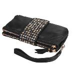 Korean Style PU Leather fashion Handbag designer Rivet Lady wallet Clutch Purse Evening Bag drop shipping Free Shipping W1259
