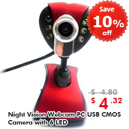 20MP Driverless Night Vision Webcam PC USB CMOS Camera with 6 LED+ free shipping