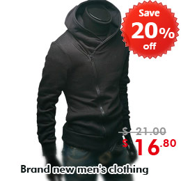 free shipping brand new men's clothing knitting thickening inclined zipper cap recreational coat size M L XL XXL  A2