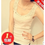 Free Shipping Summer new hollow the clearance hollow crochet  stitching vest chain  fence the word vest