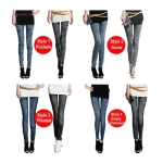Autumn/Winter printing 8 styles  denim jeans looks women's ladies' skinny leggings pencil pants slim elastic stretchy tights 