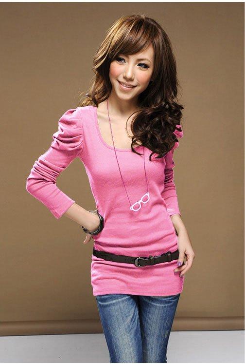 s Good Elastic Puffy Long Sleeve T Shirts Ladies – Wholesale Women's ...