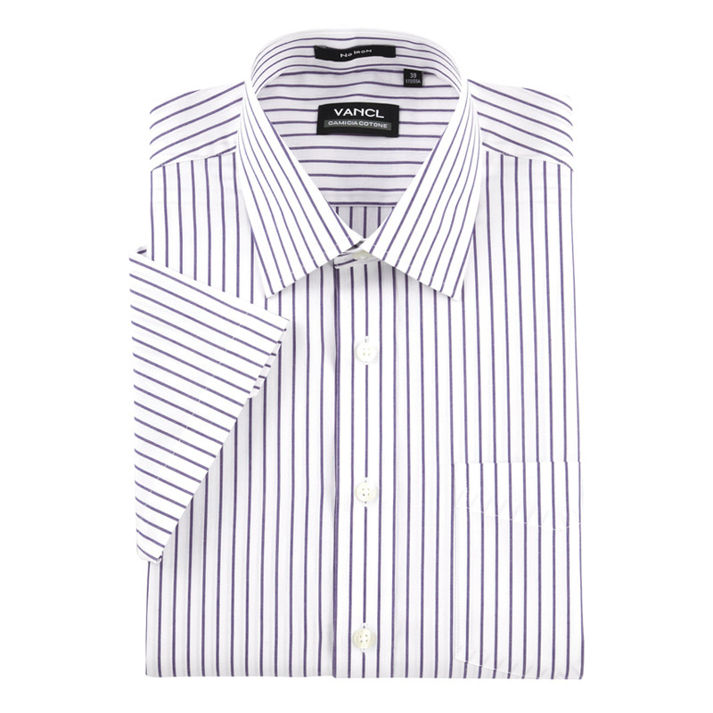 VANCL Anti Wrinkle Striped Dress Shirt Purple – Wholesale (Only ...