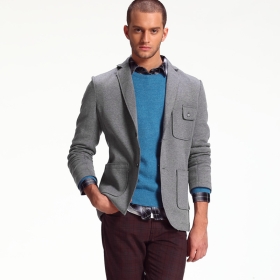 Buy (Only Wholesale)VANCL Square Pockets Casual Blazer Grey SKU:18768 ...