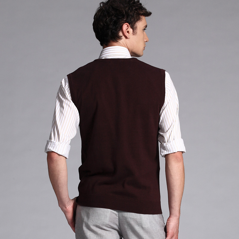 VANCL Classic Solid Sweater Vest MEN Brown SKU – Wholesale VANCL ...