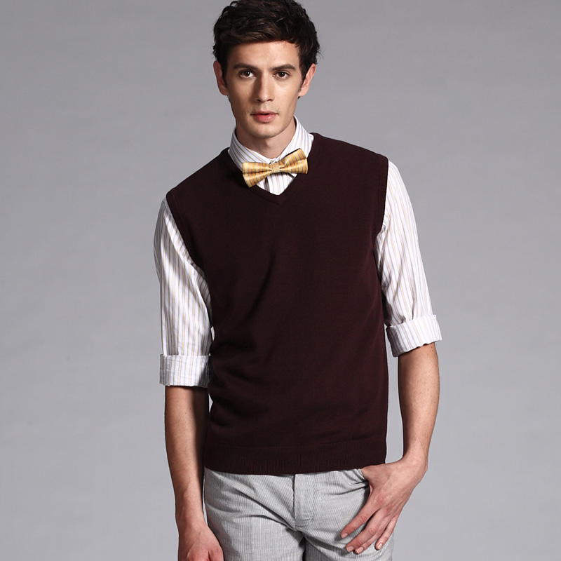 VANCL Classic Solid Sweater Vest MEN Brown SKU – Wholesale VANCL ...