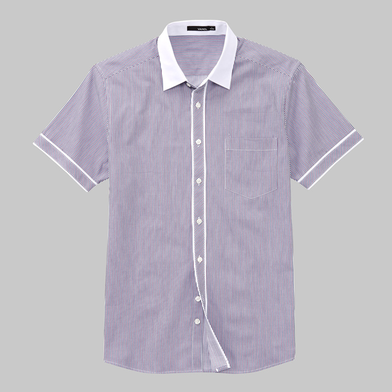 VANCL Trimmed Placket Collar Top Men s Purple SKU – Wholesale VANCL ...