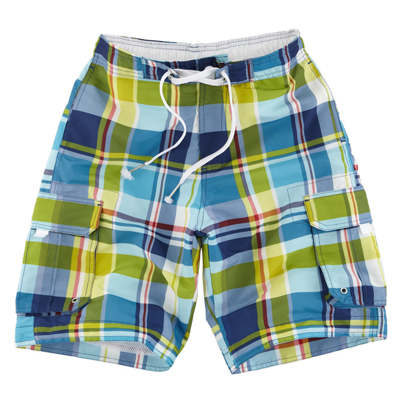 VANCL Mardras Plaid Beach Shorts Men s Blue Lime – Wholesale VANCL ...