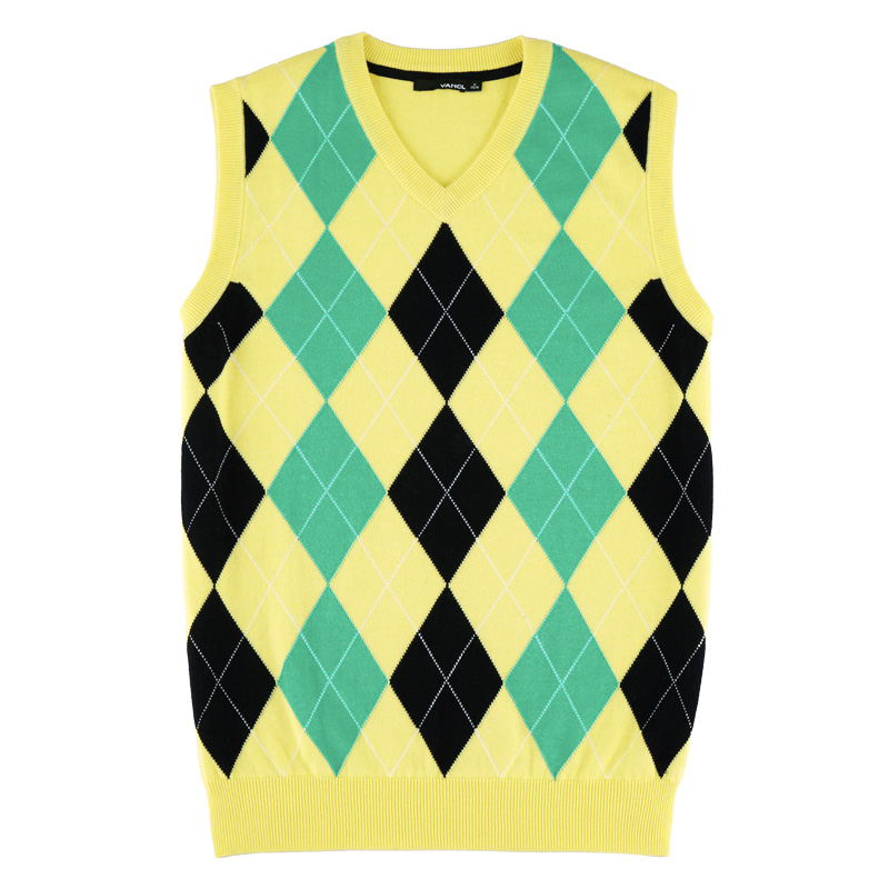 VANCL Argyle Pattern V Neck Sweater Vest Lemon SKU – Wholesale VANCL ...