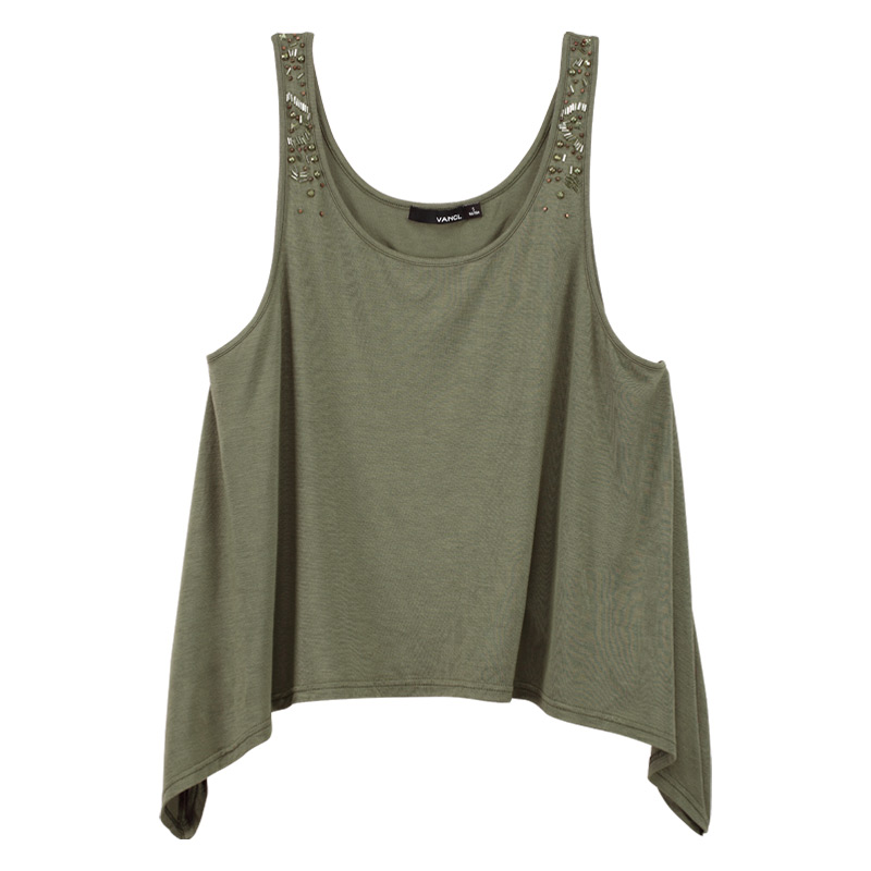 VANCL Sexy Gems Drapery Tank Top Army Green SKU – Wholesale (Only ...