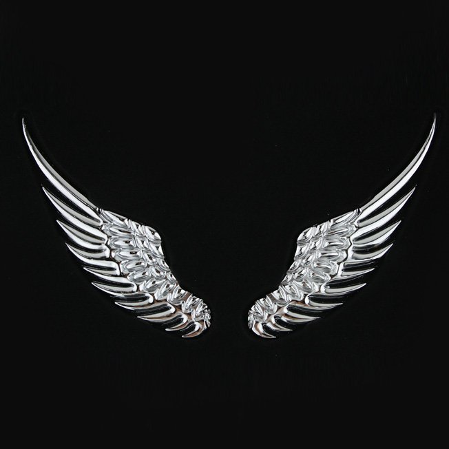 Silver Color 2pcs 3D Decal s Wings Badge Emblem – Wholesale High ...