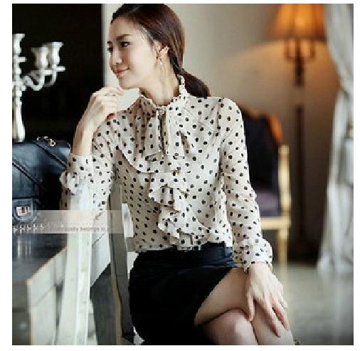 s explosion of dot white collar shirt temperament – Wholesale Women's ...