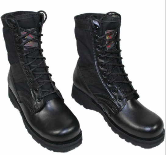 BLACK LEATHER MILITARY JUNGLE BOOTS Mountain boots – Wholesale BLACK ...