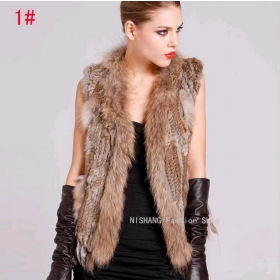 Buy Promotion Fashion Womens Rabbit Fur Vest / Ladies Fur Knitting ...