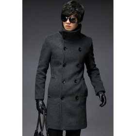 Buy Mens Jackets and Coats High Collar Jacket Men Winter Long Coat from ...