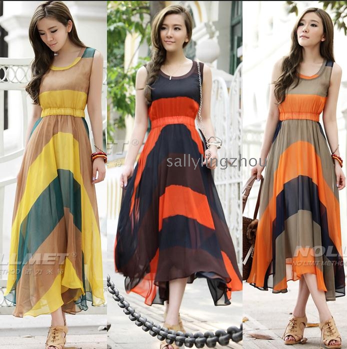 chiffon dress Bohemia dresses maxi dress vest – Wholesale Free shipping ...