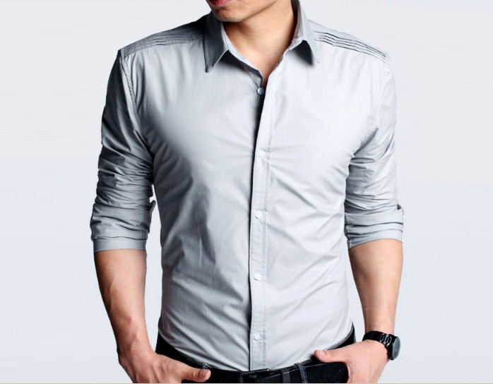 Fashion Men s Shirts shoulder fold cultivating – Wholesale free ...