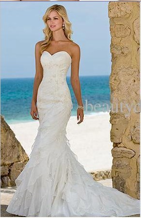 Ella Wedding Dresses Beach Trumpet Mermaid Organza – Wholesale Ella ...