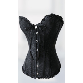 Buy Women Plus Size Black Overbust Pattern Corset Lady S,M,L,XL,XXL ...