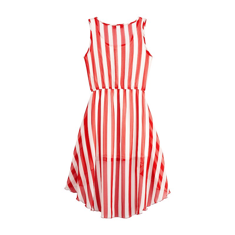 VANCL Avah Vertical Striped Dress Red White SKU – Wholesale VANCL Avah ...