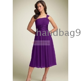 Buy one shoulder purple dress/evening dress/prom dress/ party dress ...