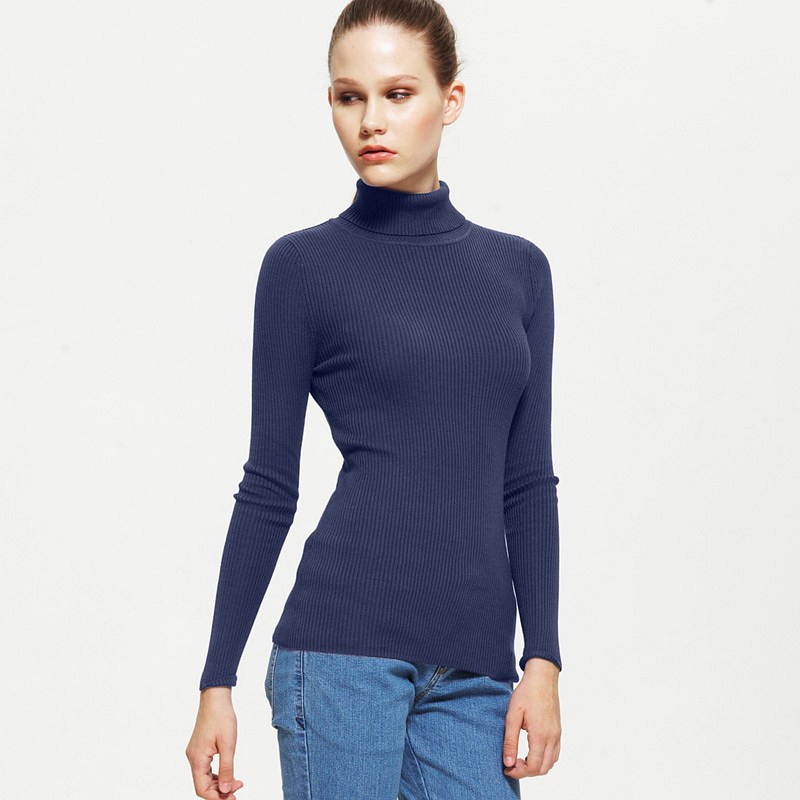 VANCL Sandra Turtleneck Knit Sweater Navy Blue SKU – Wholesale VANCL ...