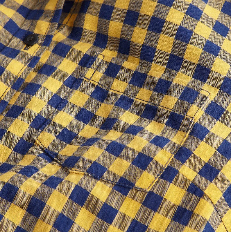 VANCL Giselle Plaid Flannel Shirt Yellow Blue SKU – Wholesale VANCL ...