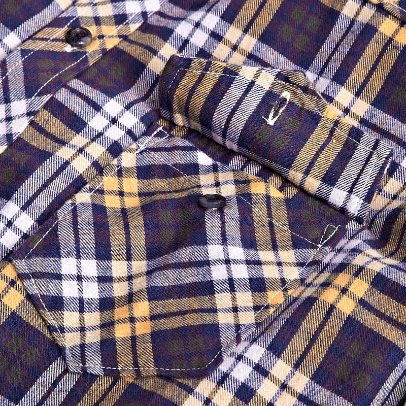 VANCL Henley Plaid Flannel Shirt Men Blue Yellow – Wholesale VANCL ...