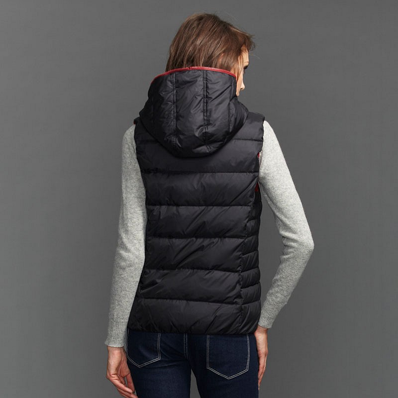 VANCL Lindsey Hooded Down Vest Black Burgundy SKU – Wholesale VANCL ...