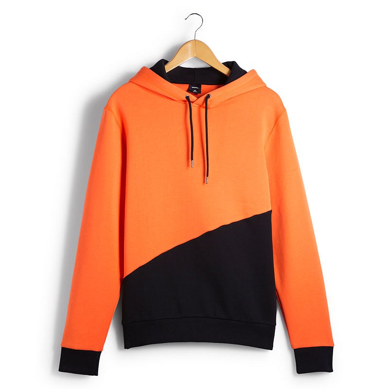 VANCL Roy Two Color Pullover Hoodie Men Orange – Wholesale VANCL Roy ...