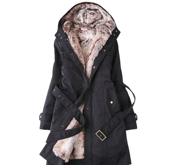 white black Fur Winter Warm Hood Long Jacket Coat – Wholesale white ...