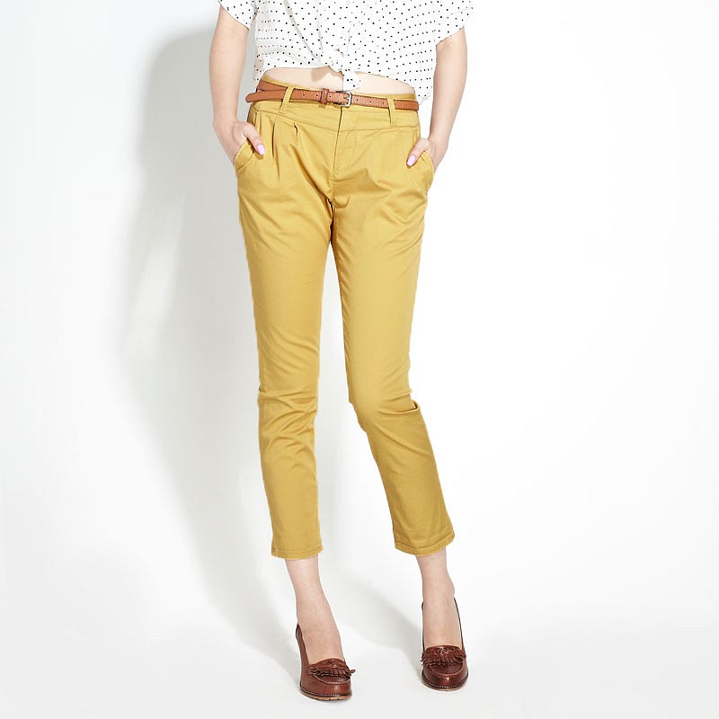 VANCL Casual Capri Pants Dark Yellow SKU 175632 – Wholesale VANCL ...