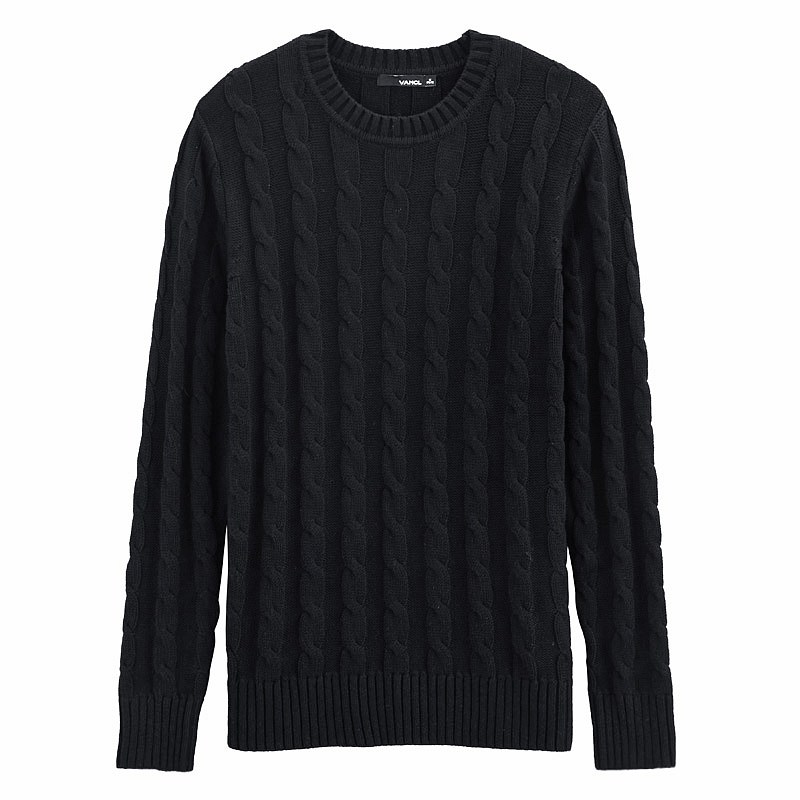 VANCL Melor Cable Knit Sweater Men Black SKU – Wholesale VANCL Melor ...