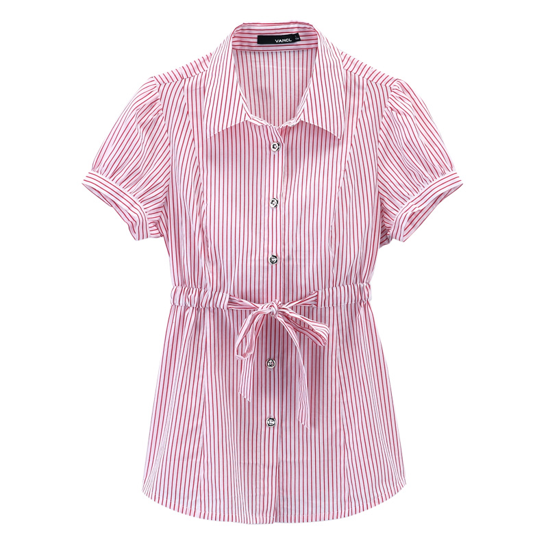 VANCL Cute Striped Button Down Blouse Pink SKU – Wholesale VANCL Cute ...