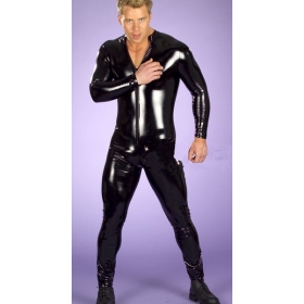 Buy New Arrival Sexy Man Black Leather Cosplay Stage Wear Stretch Long ...