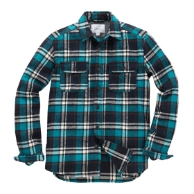 VANCL Siggy Brushed Flannel Shirt Men Cyan Green – Wholesale VANCL ...