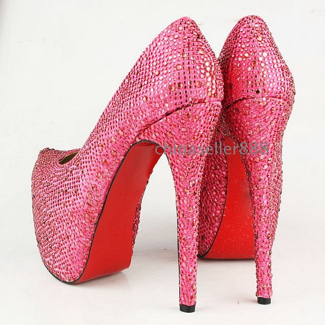 Newest style pink diamond 16cm heel s shoes s heel – Wholesale Newest ...