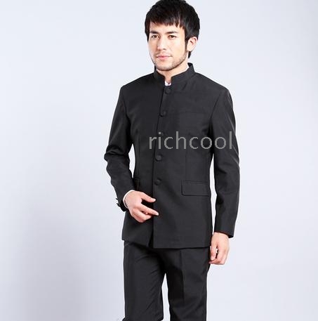 Man black tunic suit zhongshan dress the groom put – Wholesale Man ...