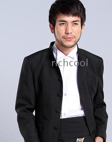 Man black tunic suit zhongshan dress the groom put – Wholesale Man ...